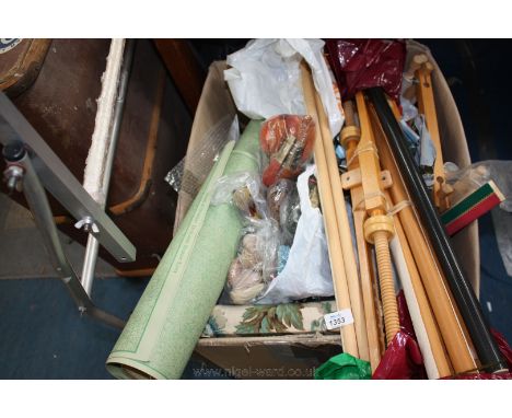  A box containing a large quantity of tapestry items including frames, wool, canvas etc.