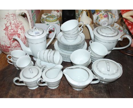 A Japanese Noritake china Tea and Coffee Set for six in 'Crestmont' pattern, design no. 187145