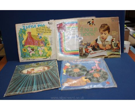 A selection of children's LP's including 'TV Favourites' (Rupert, Wombles, Dr Who etc), Bambi (1967 with song sheet), Three L