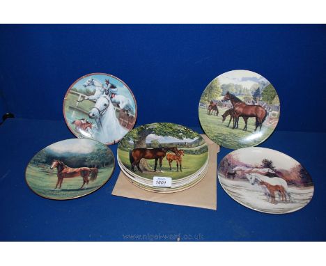 Eleven Plates depicting horses - with certificates, some by Spode, Royal Worcester and Royal Doulton etc.