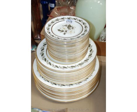 A large quantity of Royal Worcester 'Bernina' pattern plates comprising ten each of dinner and side plates and twenty tea pla