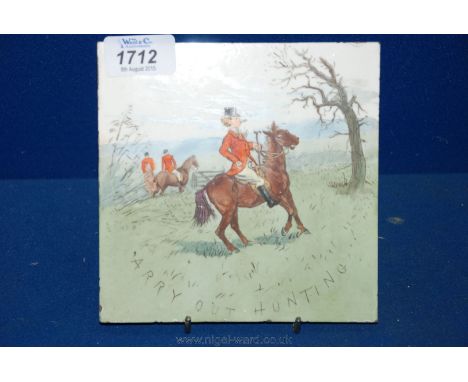 A Minton Tile 'Harry out Hunting', 6'' x 6''.