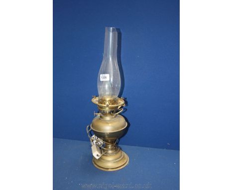 A brass Lamp converted to electric, chimney a/f