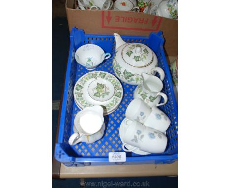 A quantity of China including Wedgwood 'Ice Rose' coffee cups (one a/f) and saucers, Wedgwood 'Santa Clara' Teapot, milk jug 