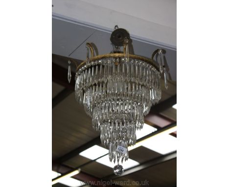 A five tier Crystal Chandelier.