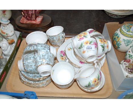 A quantity of Colclough china in blue and gilt including 6 Cups, Saucers, Plates and Sugar Bowl, plus another Colclough Tea S