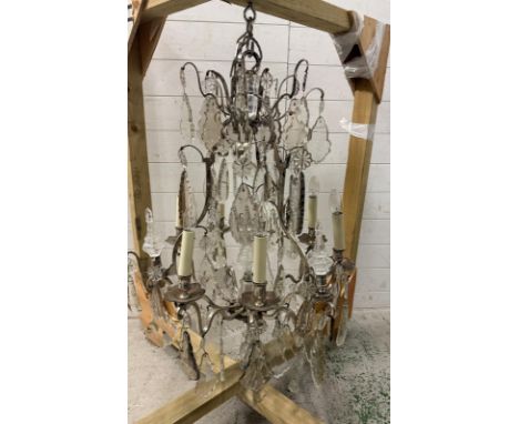 A French silvered eight arm chandelier (drop approx 85cm)
