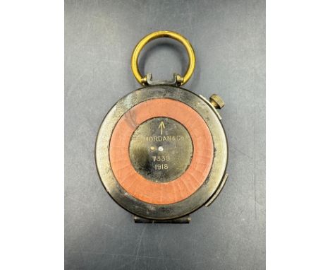 An S Mordan & Co WWI Military compass dated 1918 no 7339 