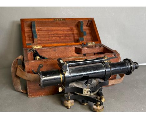 A boxed vintage theodolite by W Wilson of Chalk Farm London 