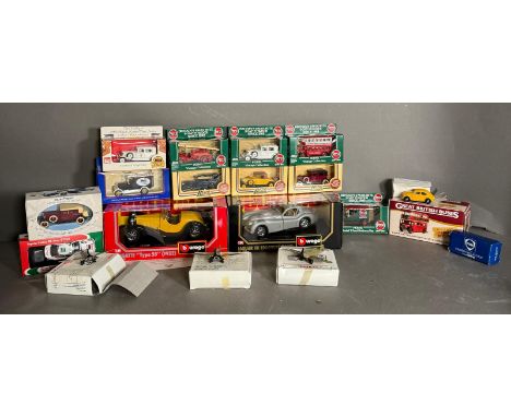 A selection of Diecast moder cars to include Burago and Corgi along with three Tonka Diecast moder aeroplane 