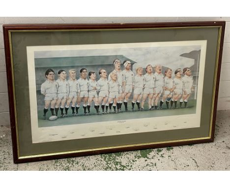 England Rugby Union 1991 "Grand Slam" signed print by John Ireland 