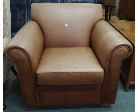A Next light tan leather armchair, 84cm high x 98cm wide x 90cm deep Condition Report: Available upon request