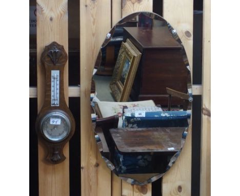 A frameless mirror and a barometer (2) Condition Report: Available upon request