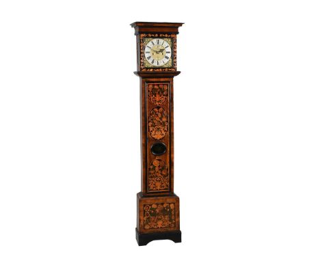 A WILLIAM III WALNUT AND FLORAL MARQUETRY EIGHT-DAY LONGCASE CLOCKUnsigned, circa 1695The five finned pillar bell inside coun