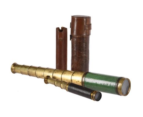 A REGENCY SHAGREEN COVERED 1.75 INCH NINE-DRAW TELESCOPEBate, London, early 19th centurySigned Bate, London and inscribed to 