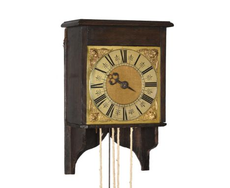 A WILLIAM III HOODED WALL CLOCK MOVEMENT WITH SEVEN-INCH DIALEtherington, London, late 17th century The two train four finned