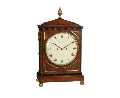 A GEORGE IV BRASS MOUNTED MAHOGANY BRACKET CLOCKJames McCabe, London, circa 1825The five columnar pillar twin chain fusee bel