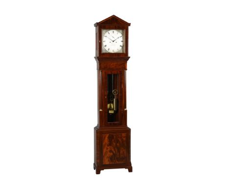 A VICTORIAN MAHOGANY HOUR-STRIKING DOMESTIC LONGCASE REGULATORDavis, Shiffnal, circa 1840The four pillar rack and bell striki