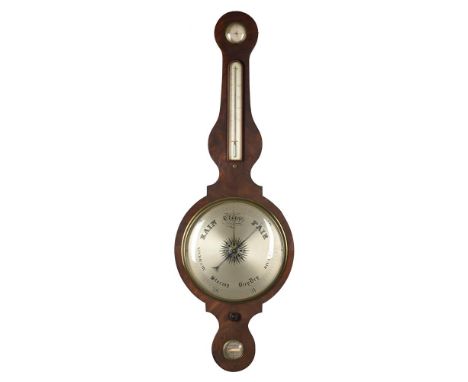 A WILLIAM MAHOGANY MERCURY WHEEL BAROMETER WITH TWELVE-INCH DIALJ. Ronchetti, Manchester, circa 1830The 12 inch circular silv