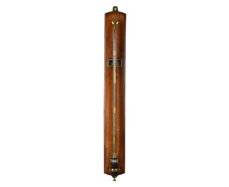 A LATE VICTORIAN LACQUERED BRASS FORTIN-TYPE LABORATORY MERCURY STICK BAROMETERNegretti and Zambra, London, late 19th century