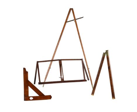 A GROUP OF THREE WOODEN MEASURING/SURVEYING INSTRUMENTSIncluding a folding rule by Aston and Mander, London, early 20th centu