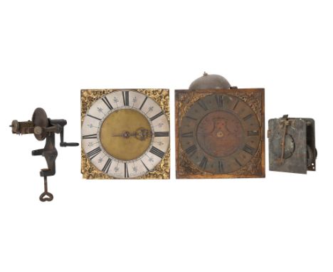 TWO THIRTY HOUR LONGCASE CLOCK MOVEMENTS WITH TEN-INCH DIALSJames Delance, Downton, circa 1725 and Joseph Conway, Sturminster