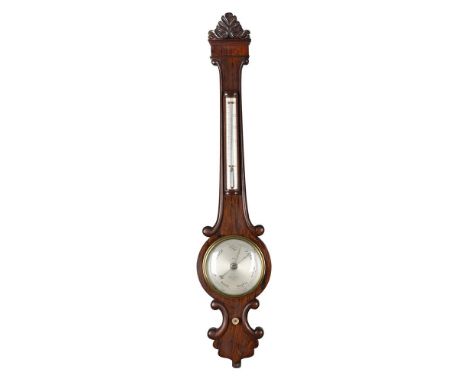 Y A VICTORIAN ROSEWOOD MERCURY WHEEL BAROMETER WITH SIX-INCH DIALAdie, Liverpool, circa 1850The 6 inch concentric collar-cent