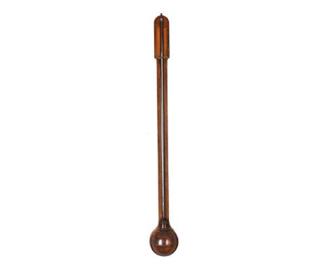 A REGENCY BULB-CISTERN TUBE MERCURY STICK BAROMETERZanetti and Agnew, Manchester, circa 1820The arched case applied with visi