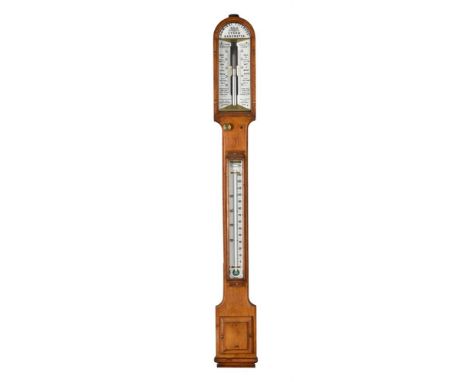 A VICTORIAN OAK MERCURY 'ADMIRAL FITZROY'S STORM BAROMETER'Negretti and Zambra, London, circa 1870The arched bevel-glazed dou