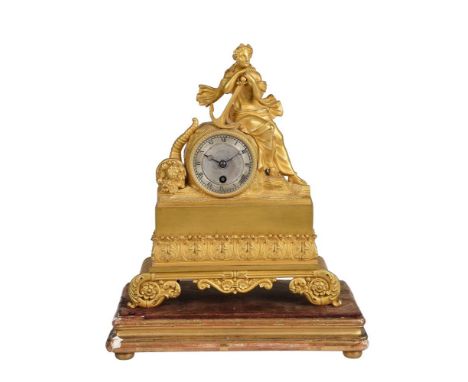 A RARE FRENCH CHARLES X MINIATURE ORMOLU FIGURAL MANTEL TIMEPIECEPierre-Honoré-César Pons, St. Nicolas, circa 1825The eight-d