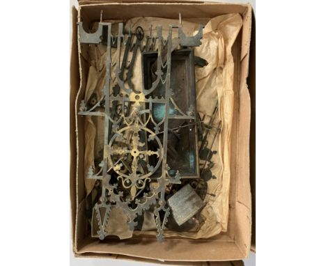 Parts from a Victorian skeleton clock (box) 