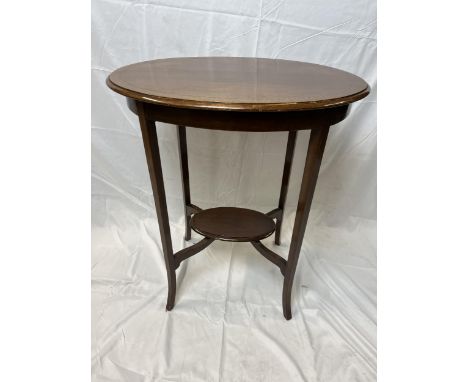 Lamp or occasional table, Edwardian mahogany and satinwood inlaid. H.71 W.62 D.45cm. 