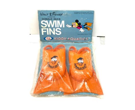 Vintage 1970's Donald Duck swimming fins by Ideal in original packaging 