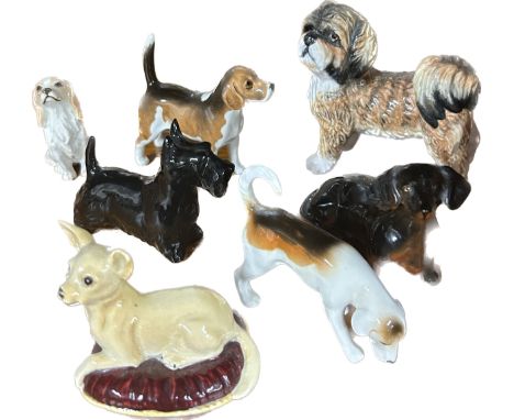 2 Vintage Beswick Beagles, Dashhound,  Scotty dog, Cocker spaniel, chihuahua, large Shitshu, all in good overall condition 