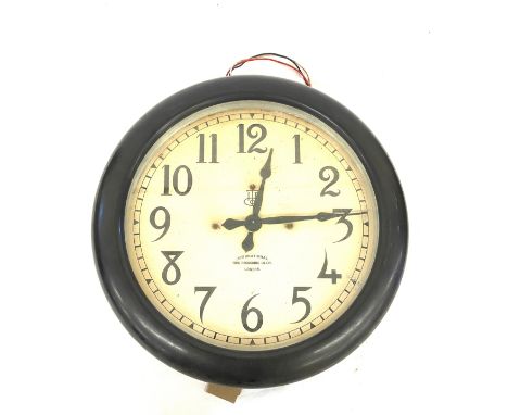 Vintage electric&nbsp; International Time Recording co London wall clock, untested diameter approx 15 inches