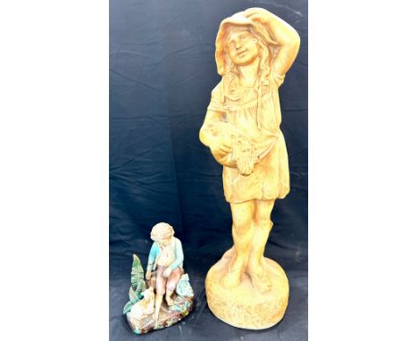 Large vintage girl chalk figure one other, approximate height of chalk figure is 22.5 inches 