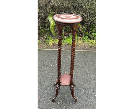 Mahogany barley twist plant stand height approx 40 inches