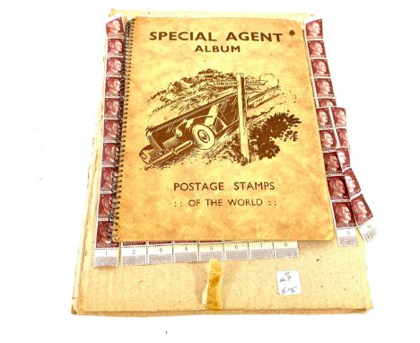 Selection of vintage stamps to include special agent album, stamps of the world 