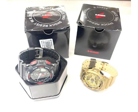 2 Boxed Casio G Shock 20bar mens wristwatches, both untested, with paperwork 