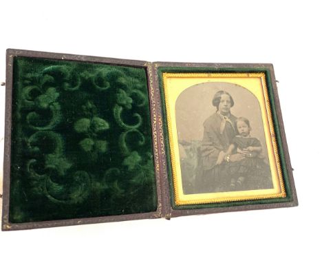 Victorian Ambrotype small picture frame, approximate measurements Height 9.5cm, width 8cm 