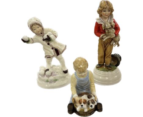Selection of 3 Vintage figures includes Paragon "Pals", Royal Worcester "December" Goebel "Master Simpson" 