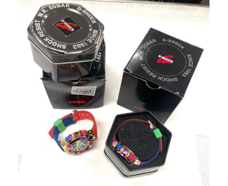 2 Boxed Casio G Shock 20bar mens wristwatches, both untested, with paperwork 