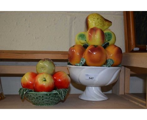 TWO MODERN CERAMIC BOWLS OF FRUIT
