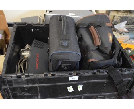 PANASONIC NV-R10 VIDEO CAMERA WITH CASE PLUS PROXIMA DESK TOP PROJECTOR MODEL 2800 TOGETHER WITH SHARP VL-E610 VIDEO CAMERA W