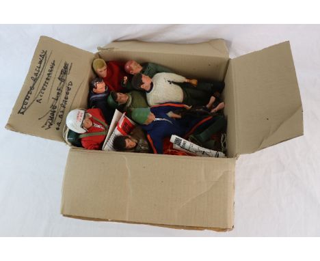 Seven Action Man figures, various eras and outfits to include Red Devils, together with a selection of loose clothes and acce