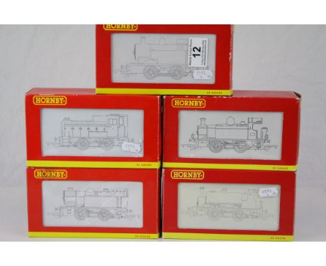 Five boxed Hornby OO gauge locomotives to include R2877 BR 0-4-0T Collectors, R2304 0-4-0T Industrial Loco 101, R2597 Class 0