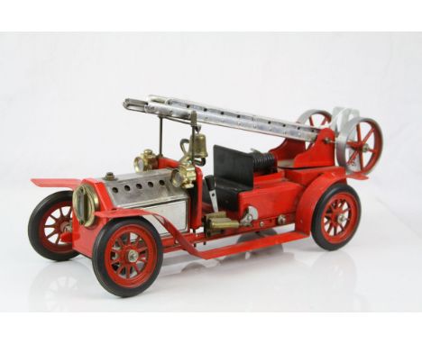 Mamod Steam Fire Engine in red, signs of use, gd overall 