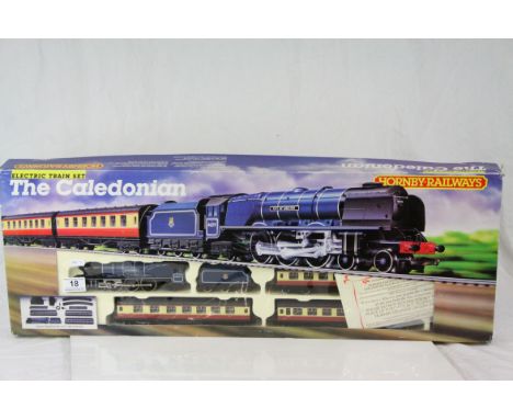 Boxed Hornby OO gauge R775 The Caledonian train set with City of Chester locomotive, appears complete with certificate, vg