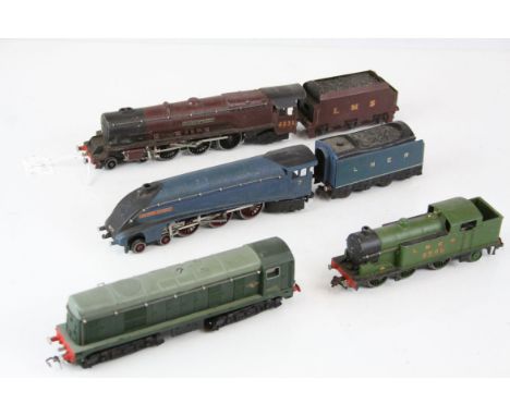 Four Hornby Dublo locomotives to include Duchess of Atholl, Sir Nigel Gresley, D8000 Diesel and LNER 9596 