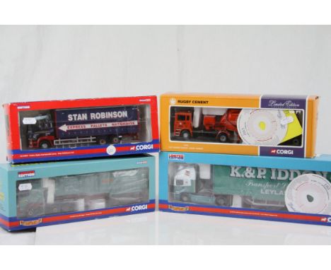 Four Corgi ltd edn 1:50 boxed Transport diecast models to include 74901 Rugby Cement ERF Powder Tank, CC13903 Foden Alpha Cur